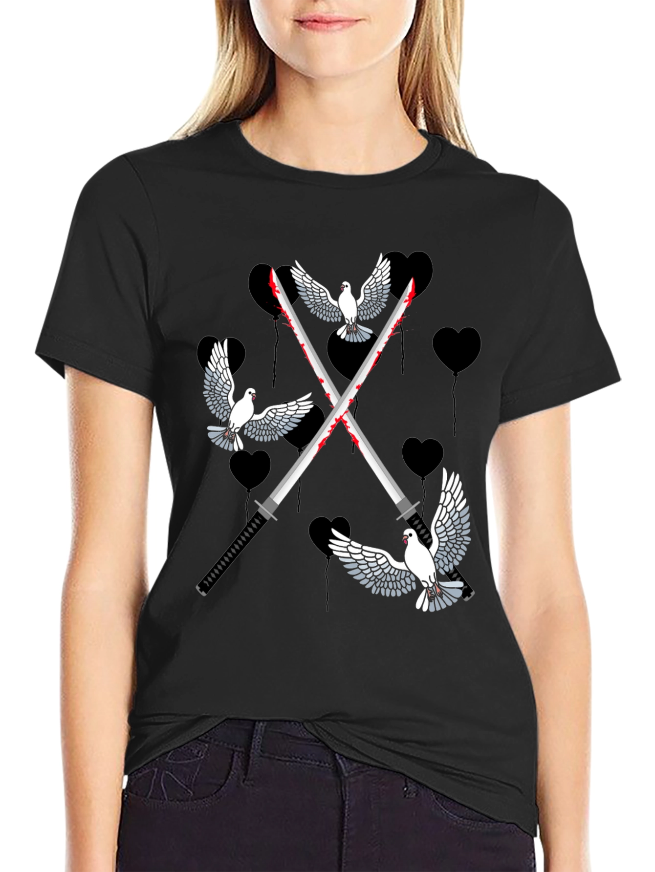 Doves and Swords Graphic T-Shirt