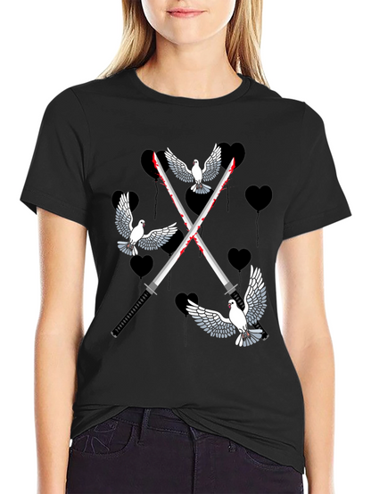 Doves and Swords Graphic T-Shirt