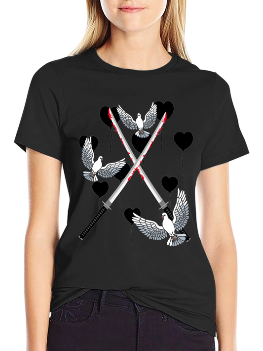 Doves and Swords Graphic T-Shirt