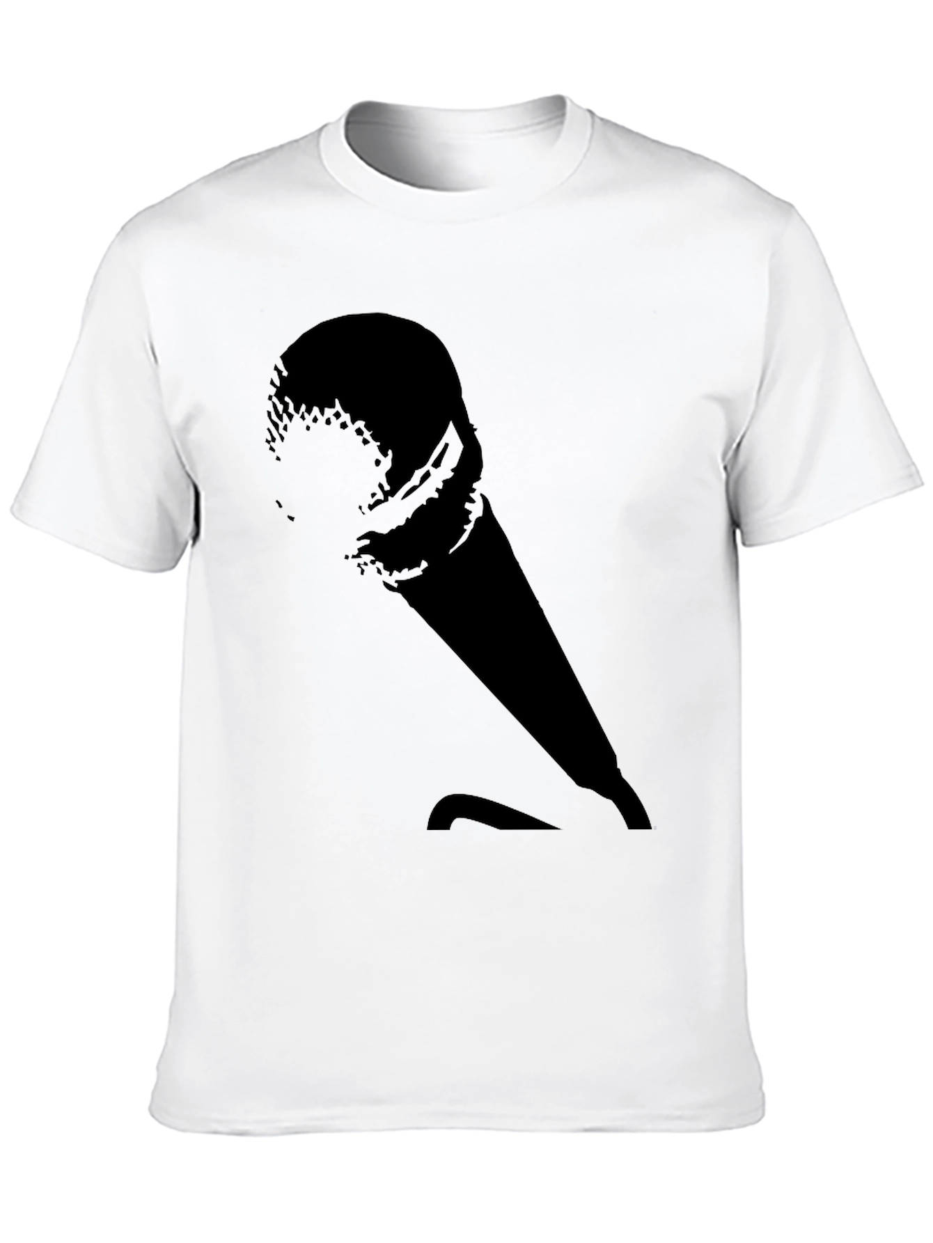 Retro Microphone Graphic Tee - Black