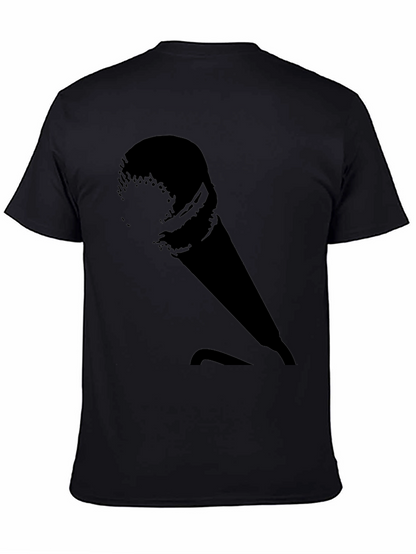 Retro Microphone Graphic Tee - Black