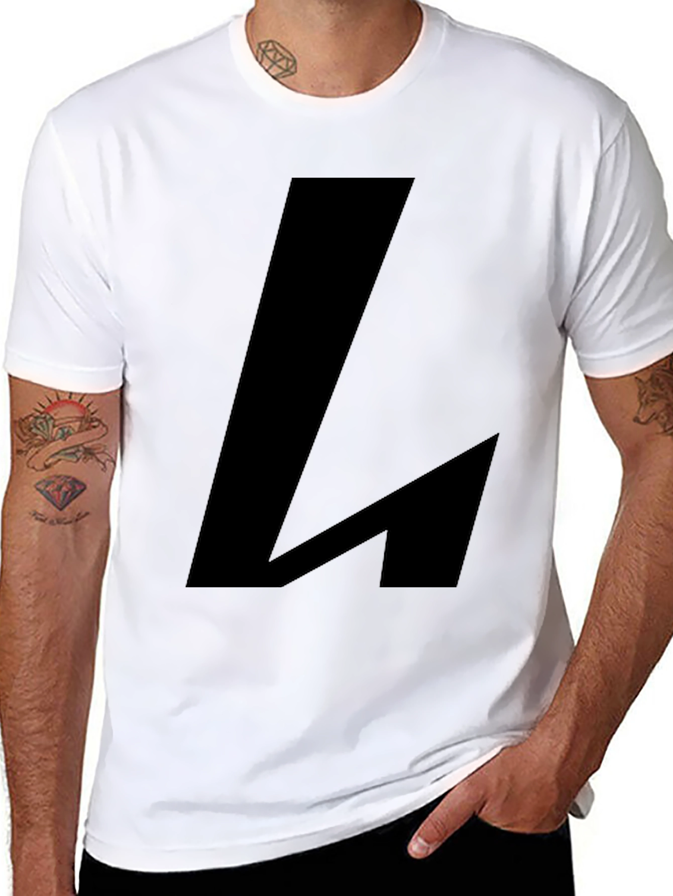 Bold Black L Graphic Tee