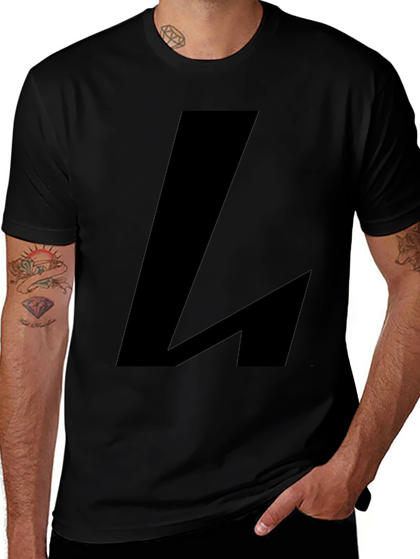 Bold Black L Graphic Tee