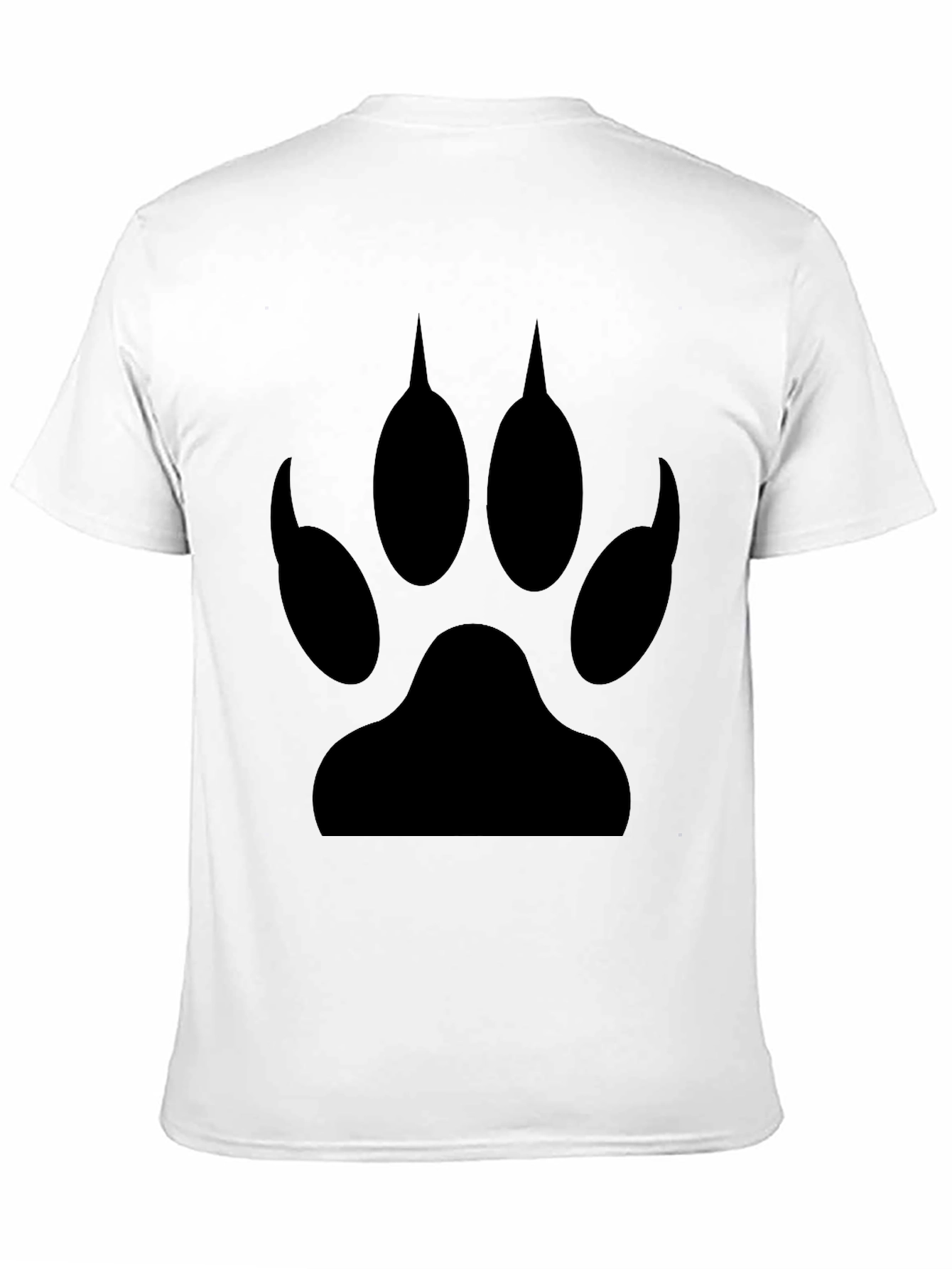 Black Wolf Paw Print Graphic T-Shirt