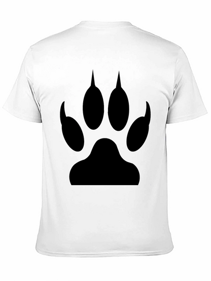 Black Wolf Paw Print Graphic T-Shirt