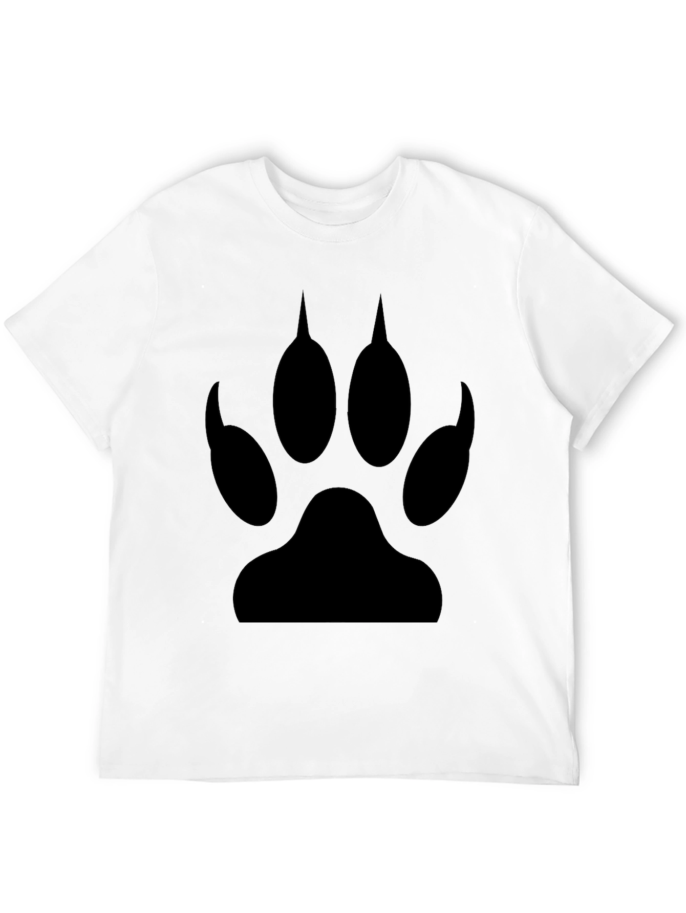 Black Wolf Paw Print Graphic T-Shirt