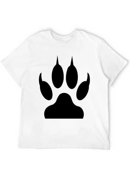 Black Wolf Paw Print Graphic T-Shirt