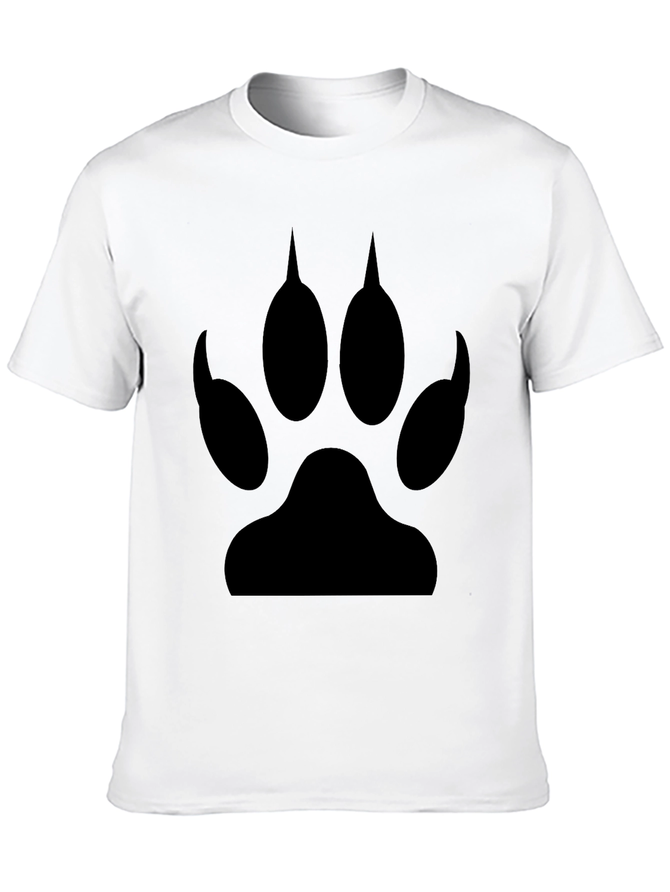 Black Wolf Paw Print Graphic T-Shirt