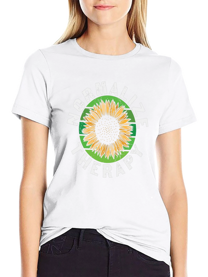 Normalize Therapy Sunflower Graphic T-Shirt