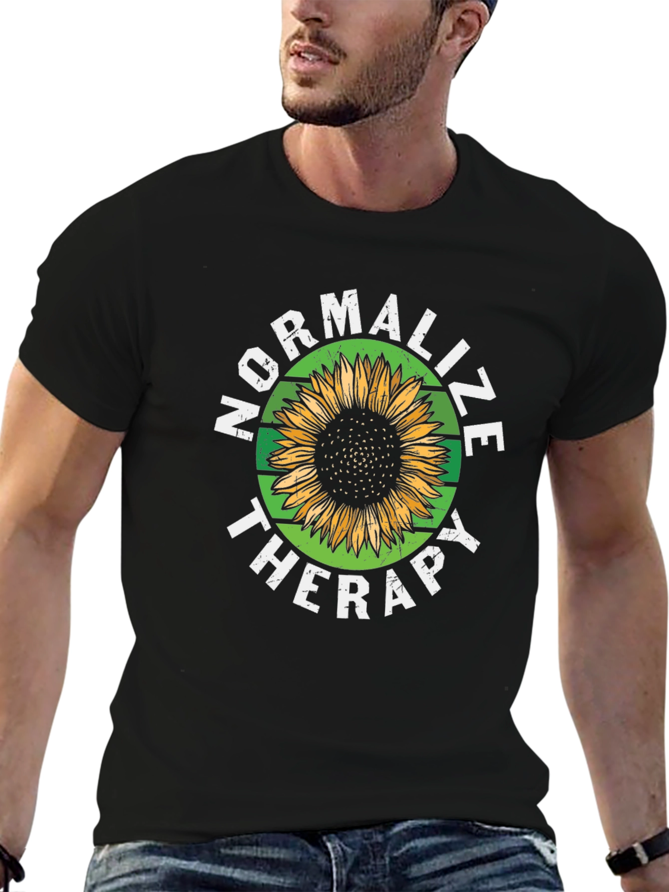Normalize Therapy Sunflower Graphic T-Shirt