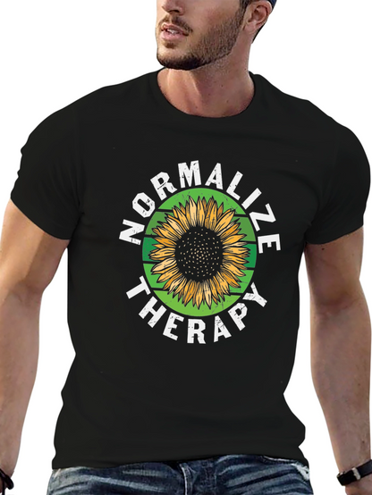 Normalize Therapy Sunflower Graphic T-Shirt