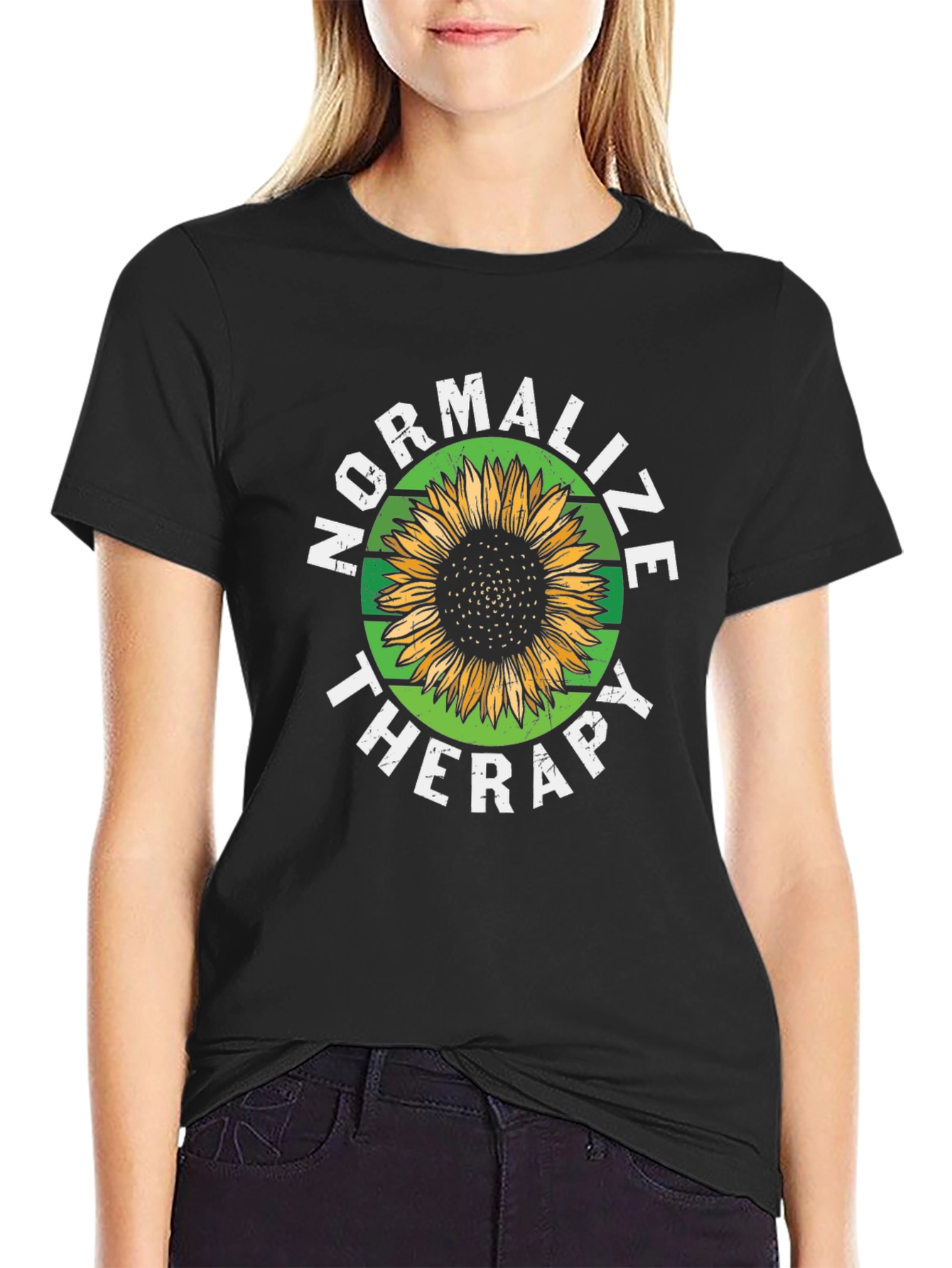 Normalize Therapy Sunflower Graphic T-Shirt