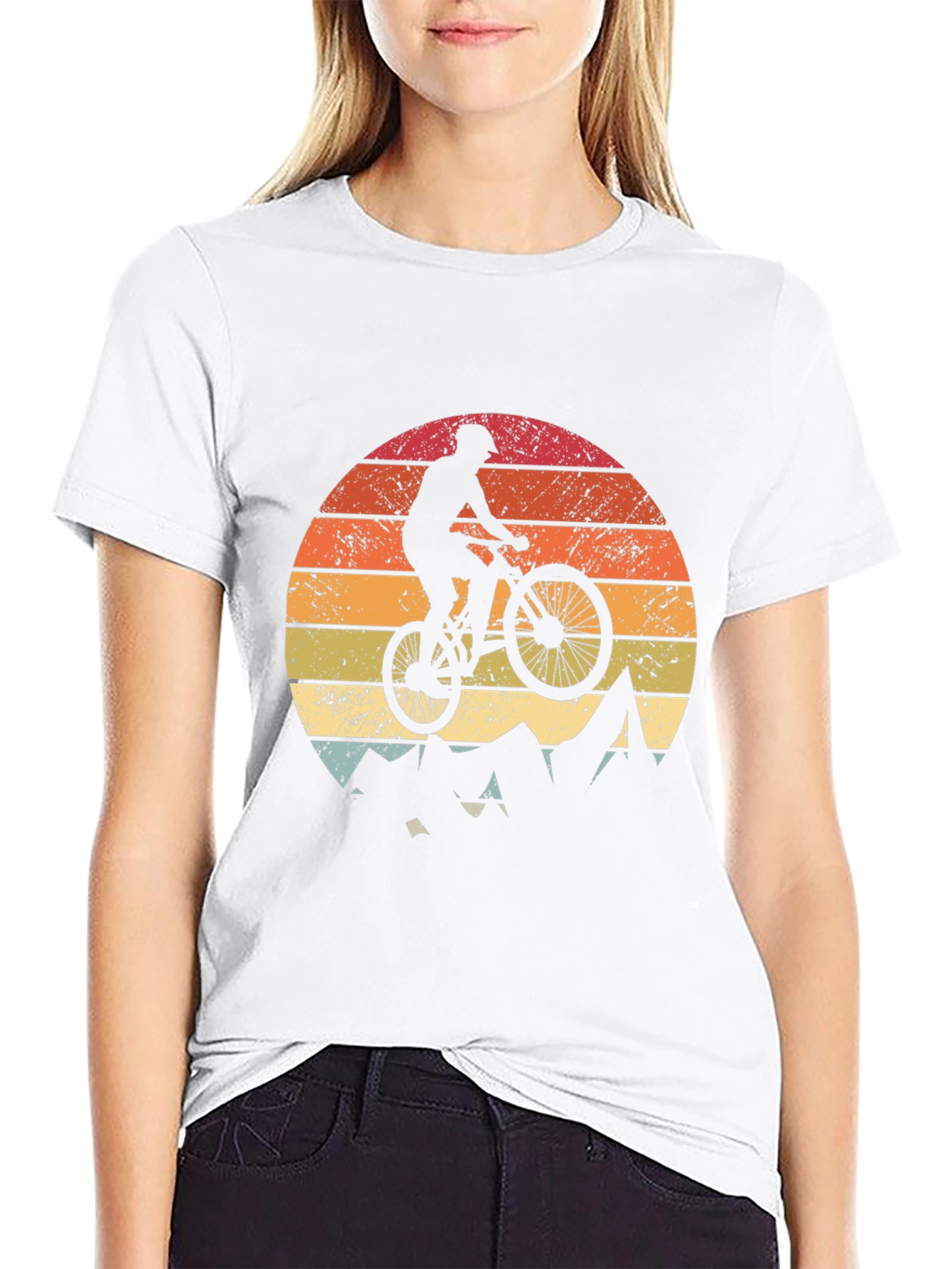Mountain Biker Sunset Graphic Tee - Adventure Ready