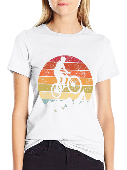 Mountain Biker Sunset Graphic Tee - Adventure Ready