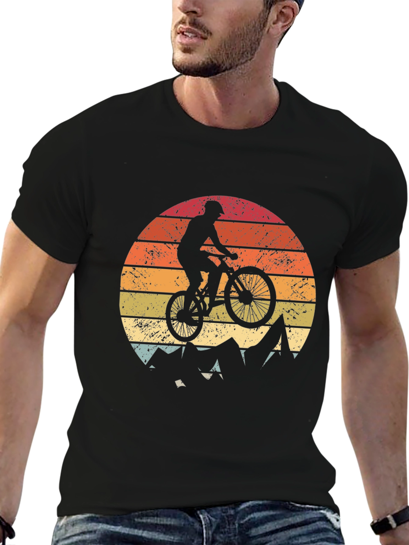 Mountain Biker Sunset Graphic Tee - Adventure Ready