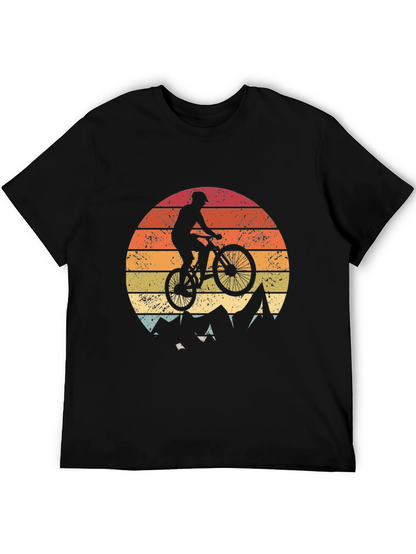 Mountain Biker Sunset Graphic Tee - Adventure Ready