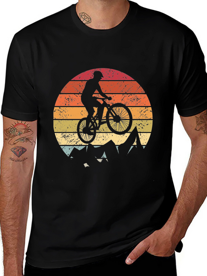 Mountain Biker Sunset Graphic Tee - Adventure Ready