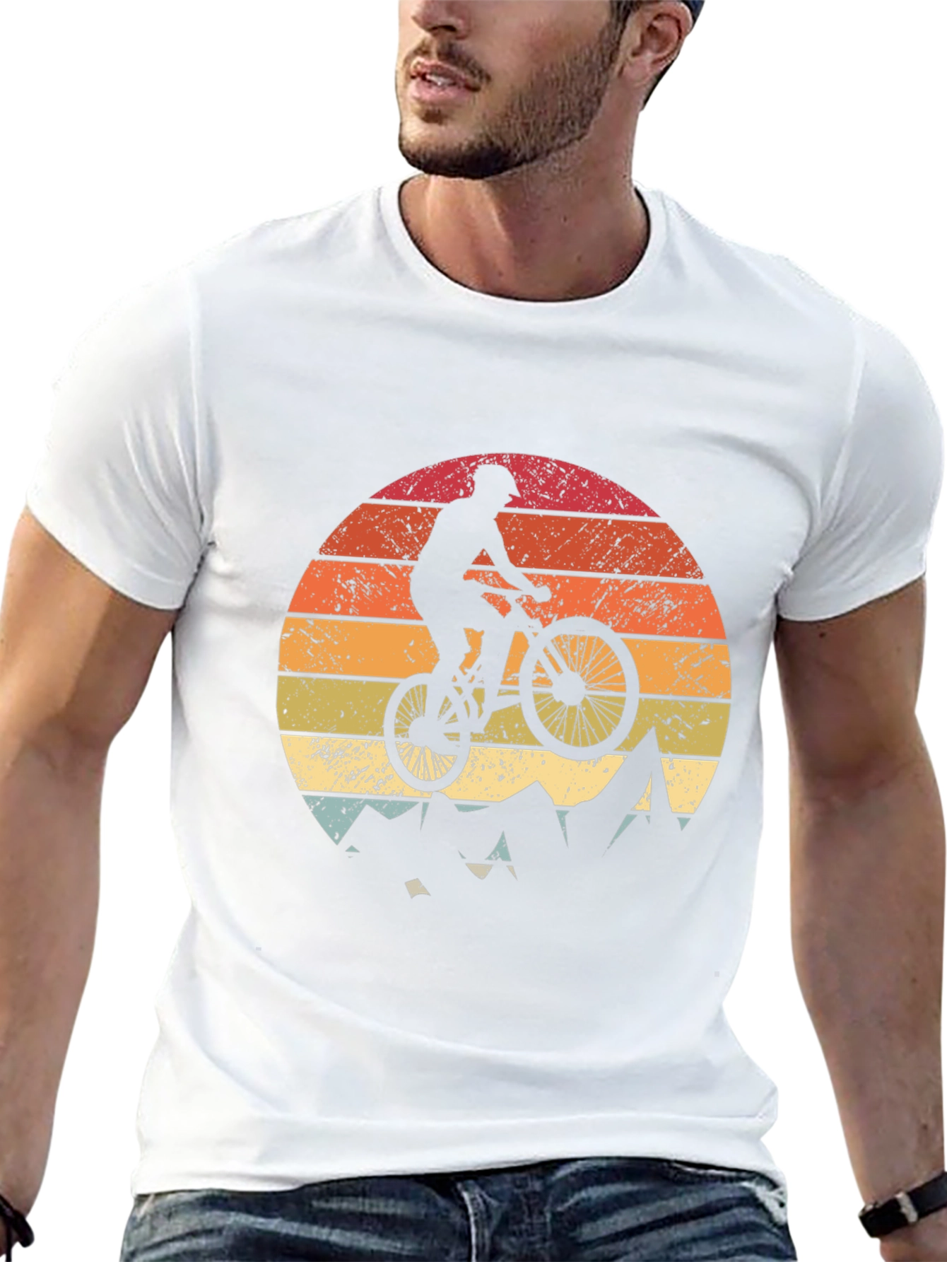 Mountain Biker Sunset Graphic Tee - Adventure Ready