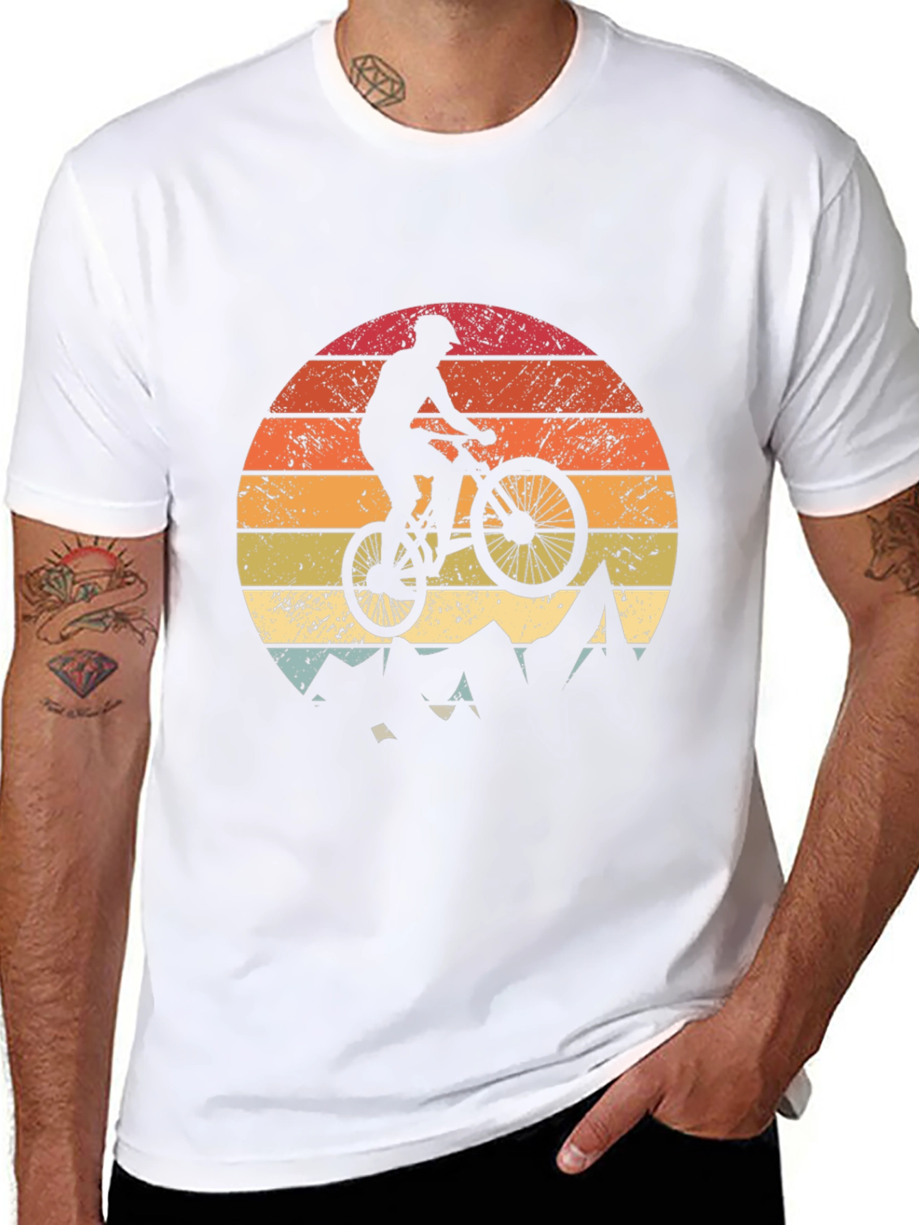 Mountain Biker Sunset Graphic Tee - Adventure Ready