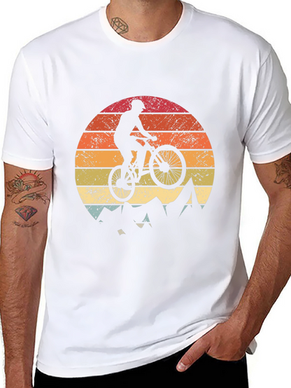 Mountain Biker Sunset Graphic Tee - Adventure Ready
