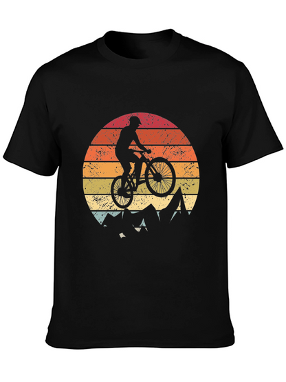 Mountain Biker Sunset Graphic Tee - Adventure Ready