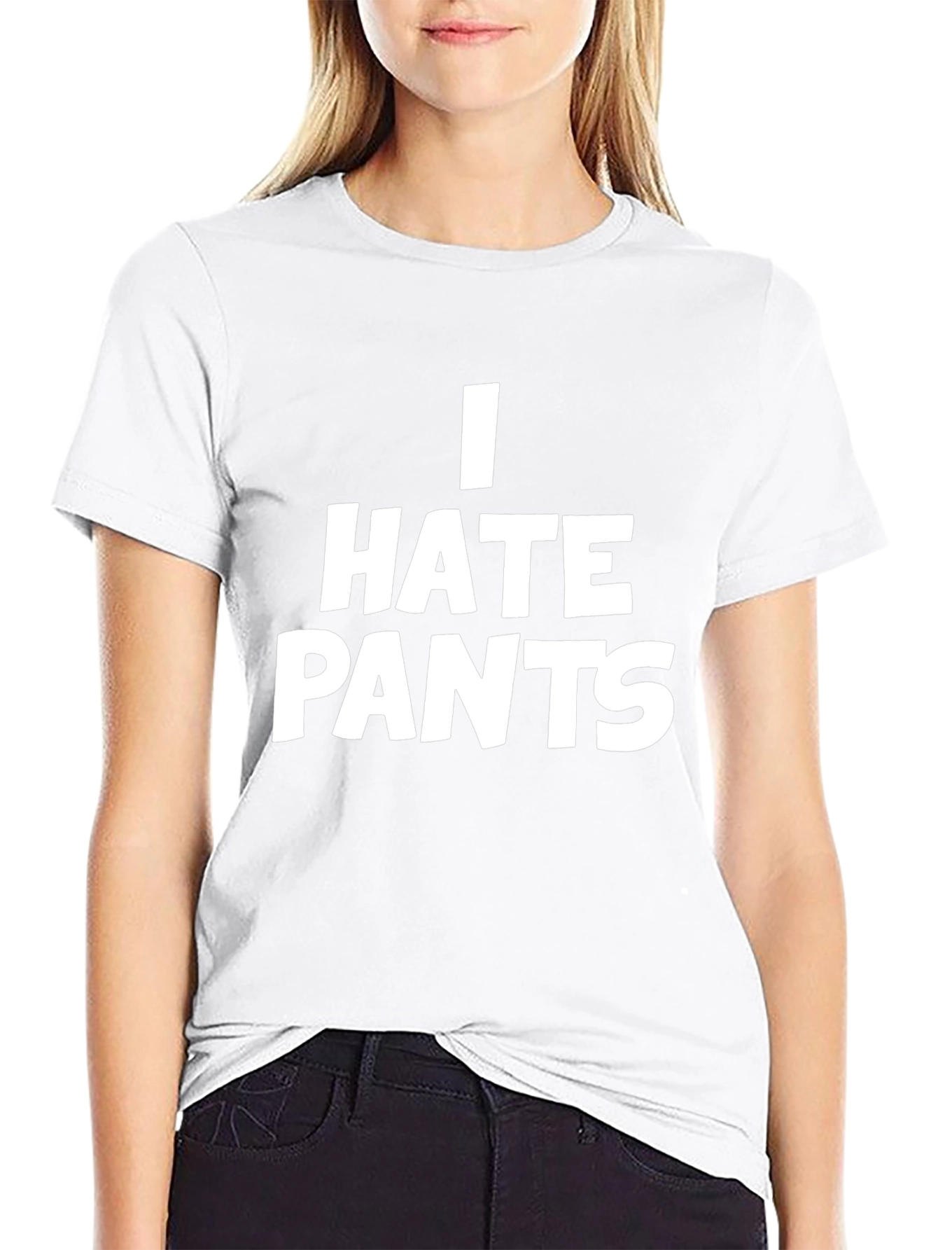 I Hate Pants Graphic Tee - Black Casual T-Shirt