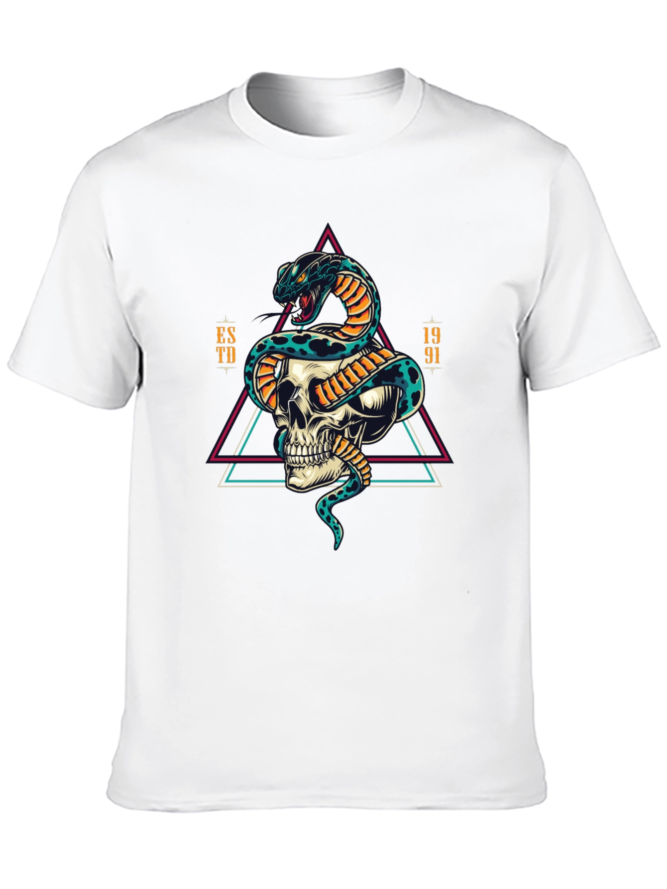 Skull and Snake Graphic Tee - Edgy Style