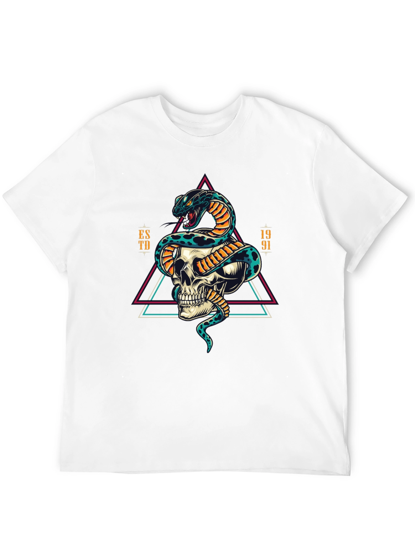 Skull and Snake Graphic Tee - Edgy Style