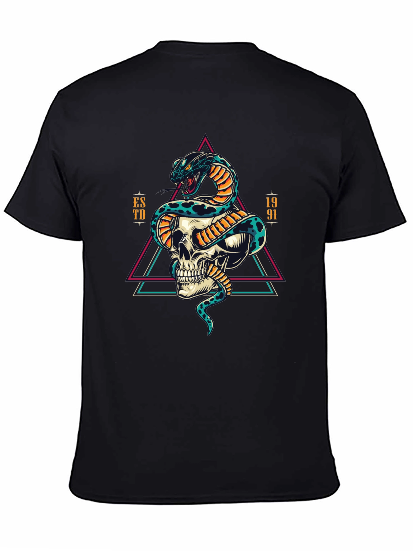 Skull and Snake Graphic Tee - Edgy Style