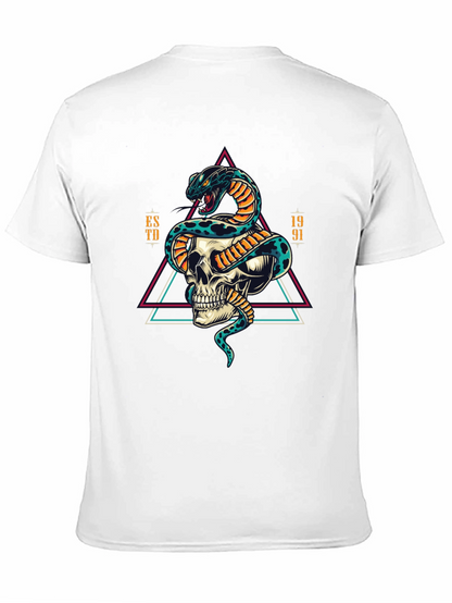 Skull and Snake Graphic Tee - Edgy Style