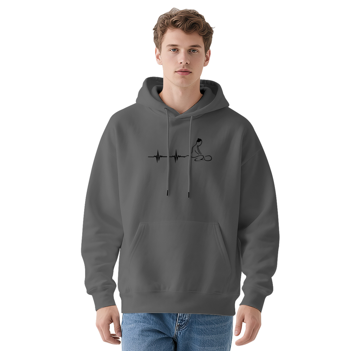 Heartbeat-to-Meditation Line Art Hoodie