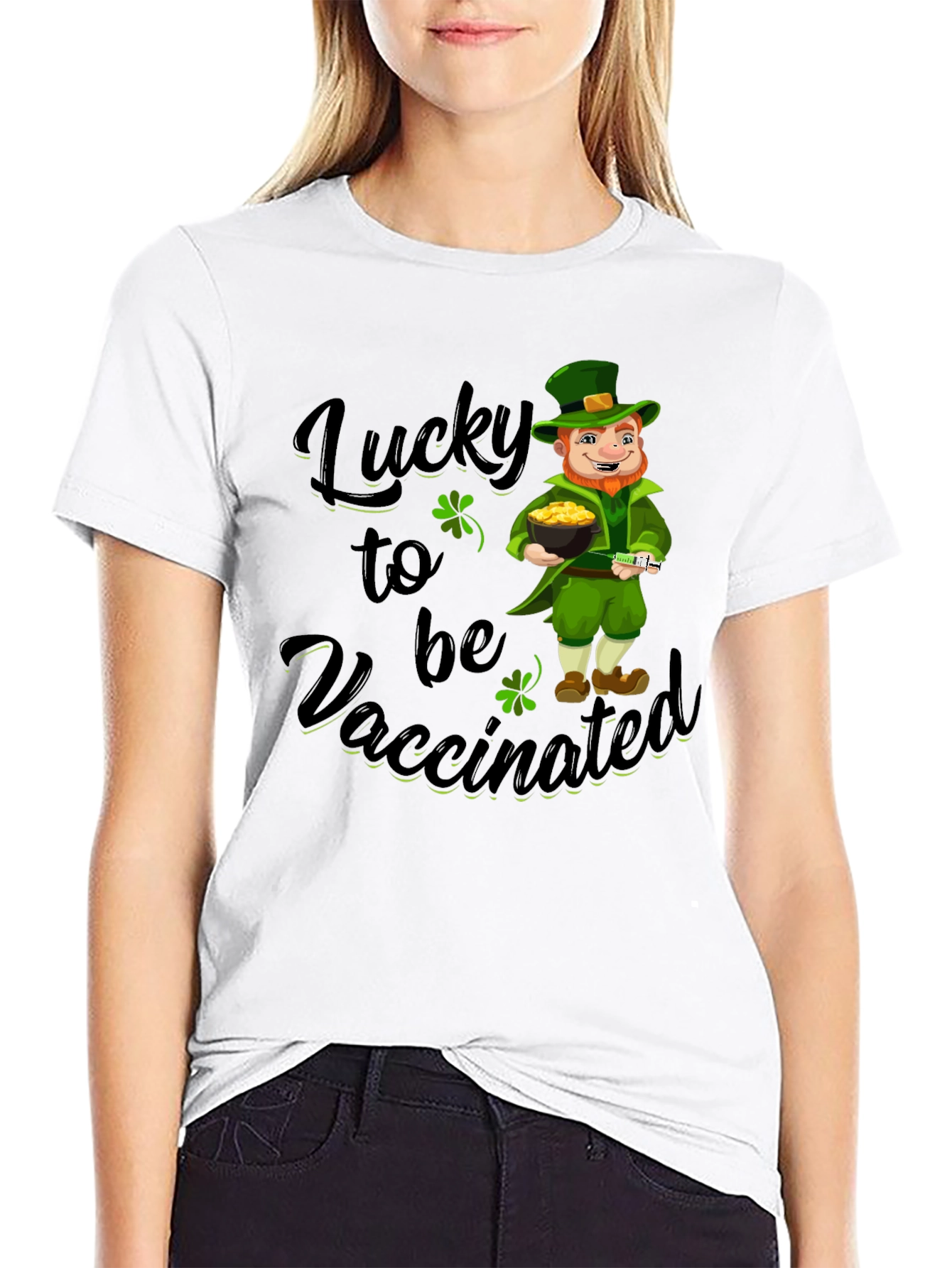 Lucky to be Vaccinated St. Patricks Day T-Shirt