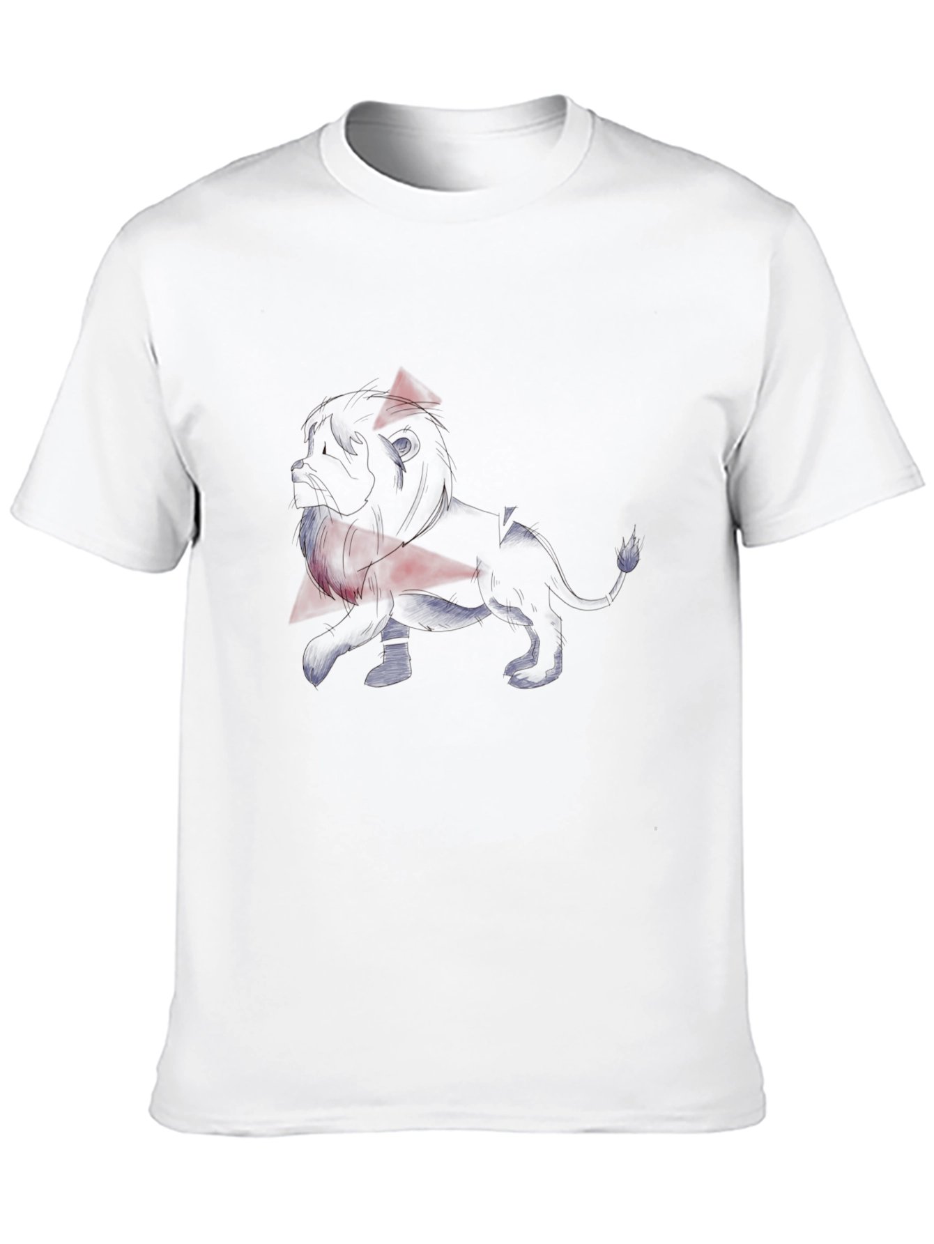 Mens Black Graphic Tee - Abstract Lion Design