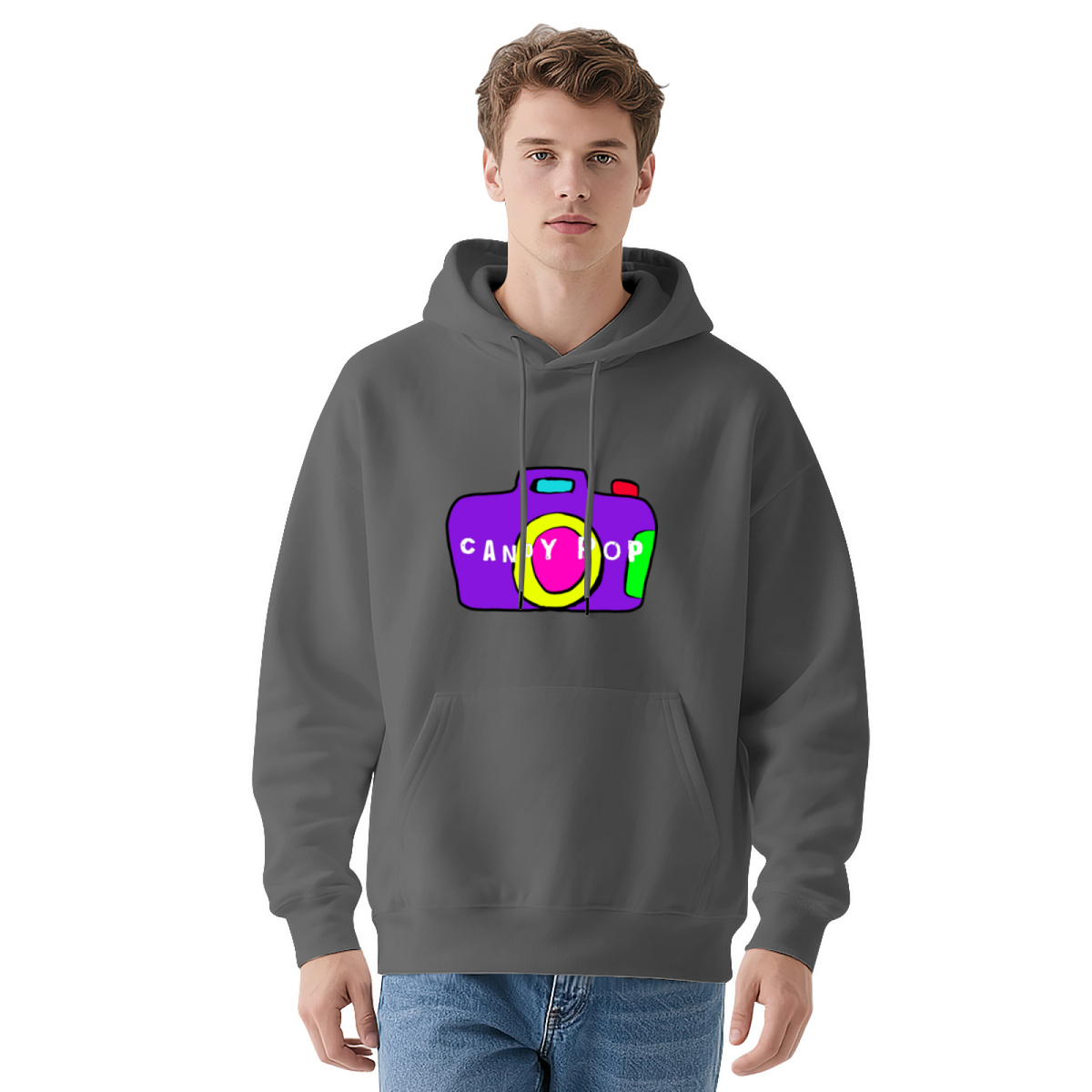 CANDY POP Colorful Camera Graphic Hoodie