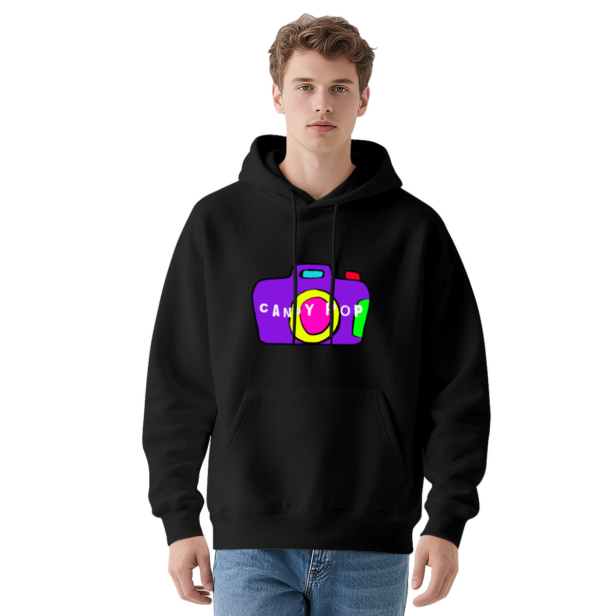 CANDY POP Colorful Camera Graphic Hoodie