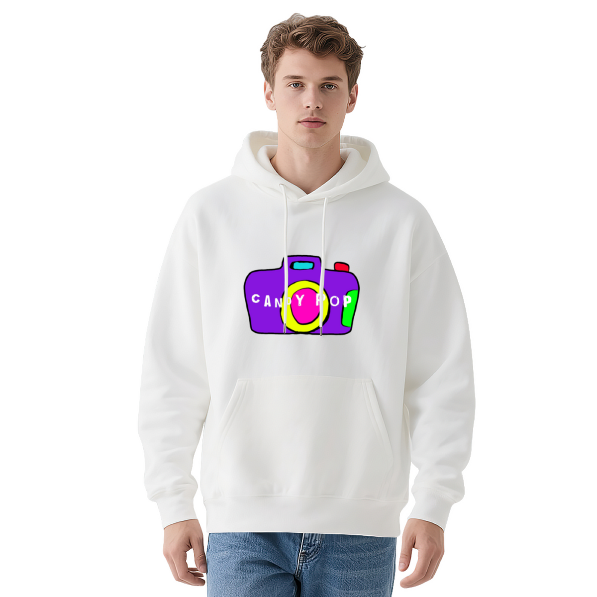 CANDY POP Colorful Camera Graphic Hoodie