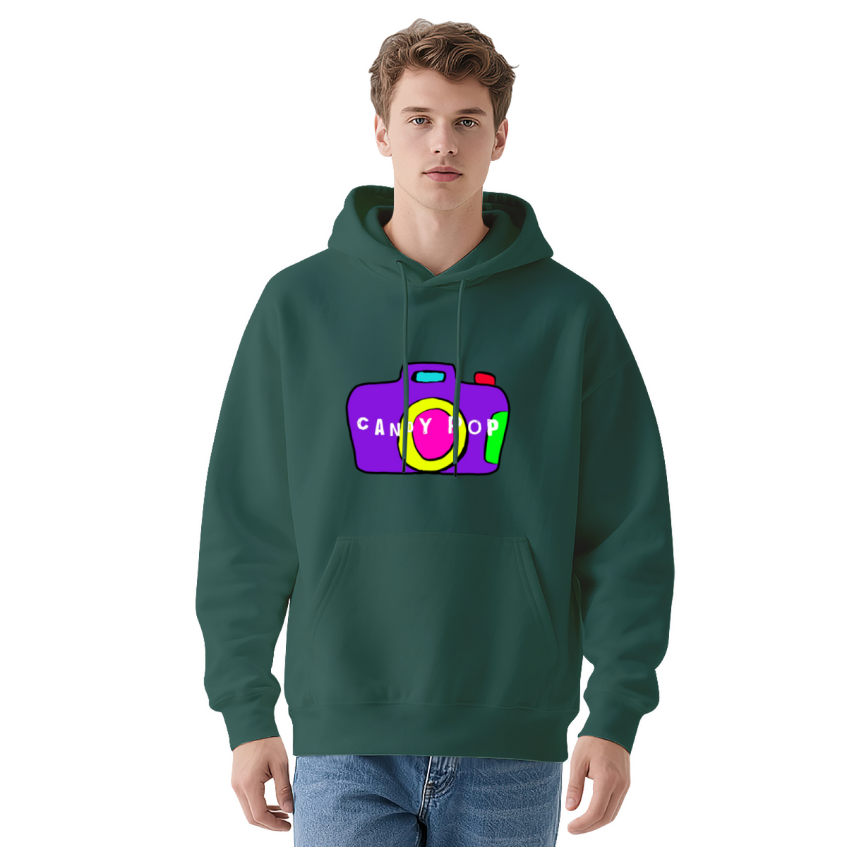 CANDY POP Colorful Camera Graphic Hoodie
