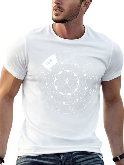 Zodiac Mandala Graphic Tee - Aquarius Horoscope Shirt