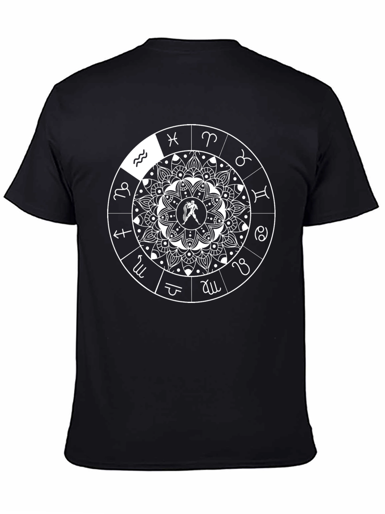 Zodiac Mandala Graphic Tee - Aquarius Horoscope Shirt