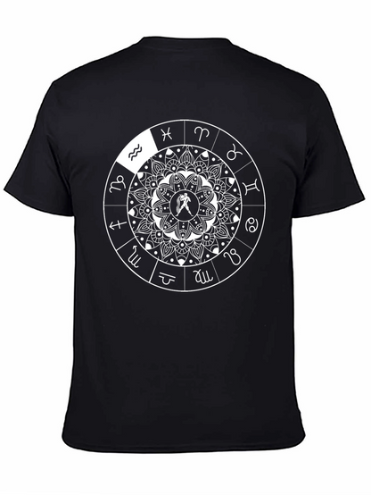 Zodiac Mandala Graphic Tee - Aquarius Horoscope Shirt