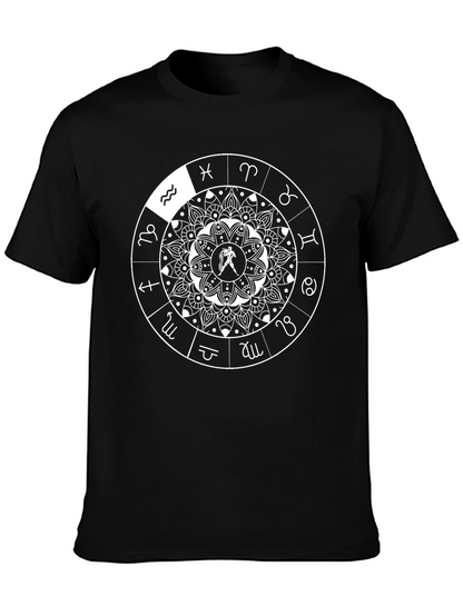 Zodiac Mandala Graphic Tee - Aquarius Horoscope Shirt