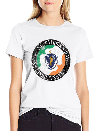 St. Patricks Day Massachusetts Clover T-Shirt