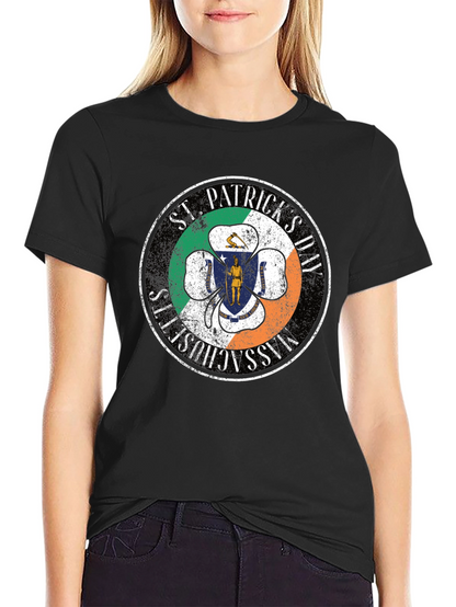 St. Patricks Day Massachusetts Clover T-Shirt