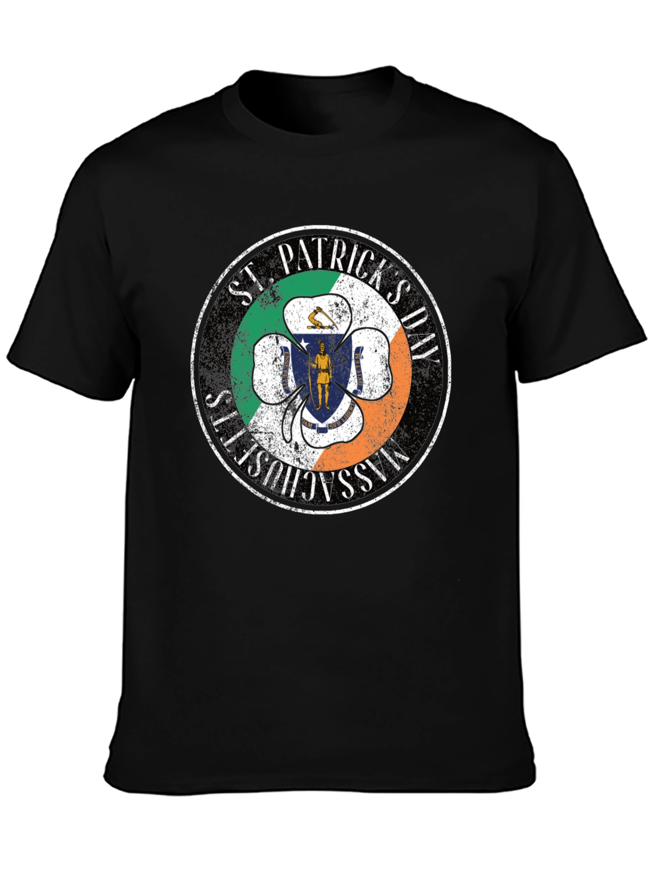 St. Patricks Day Massachusetts Clover T-Shirt