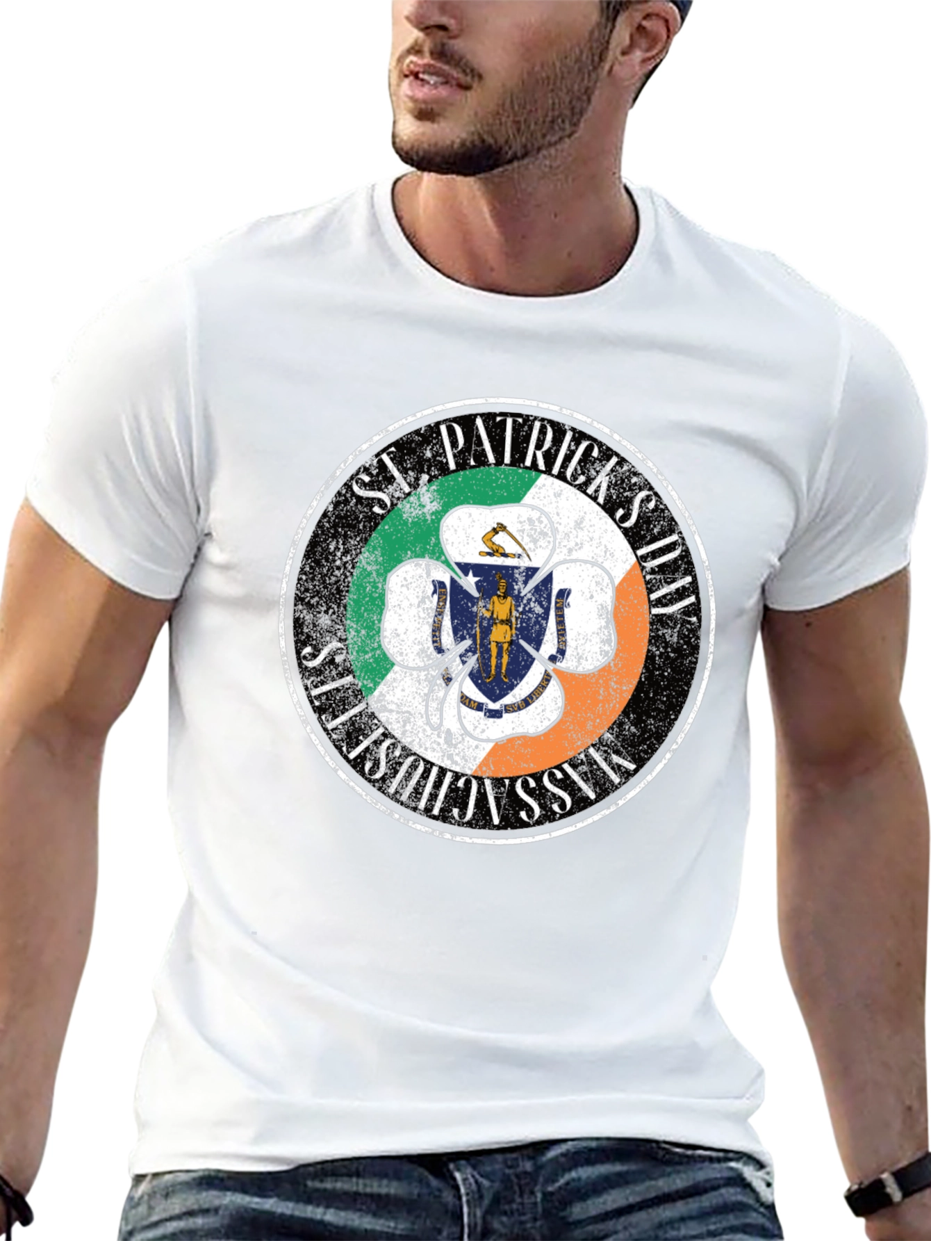 St. Patricks Day Massachusetts Clover T-Shirt