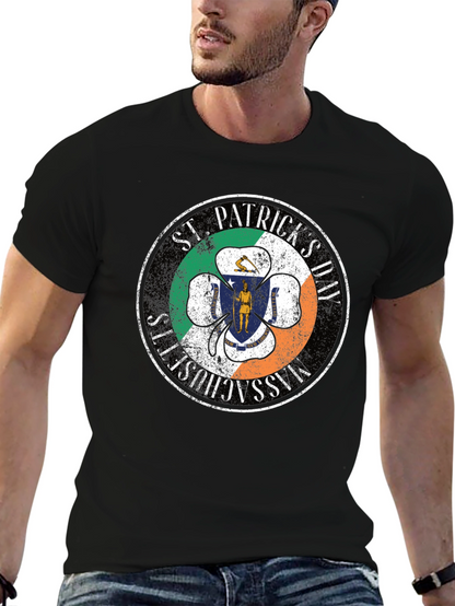 St. Patricks Day Massachusetts Clover T-Shirt