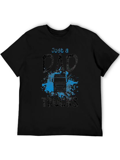 Dad Who Loves Trucks T-Shirt - Black