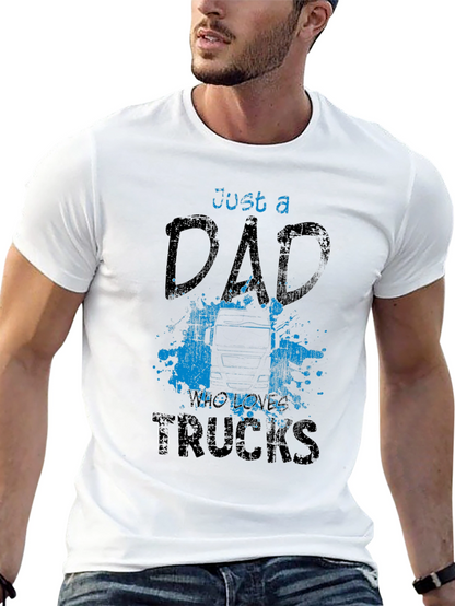 Dad Who Loves Trucks T-Shirt - Black