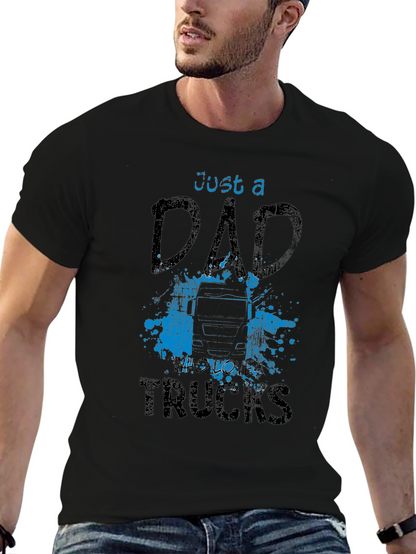 Dad Who Loves Trucks T-Shirt - Black