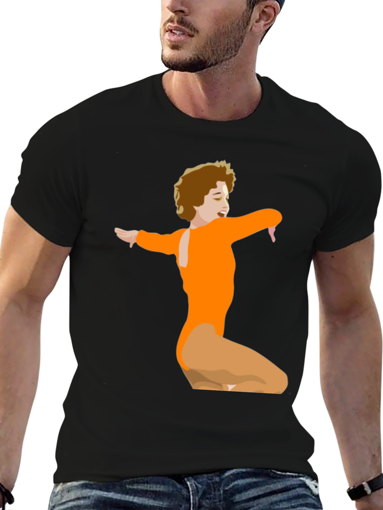 Retro Dance Graphic Tee - Black